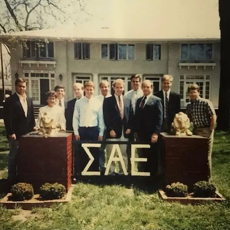 vintage group photo with lions